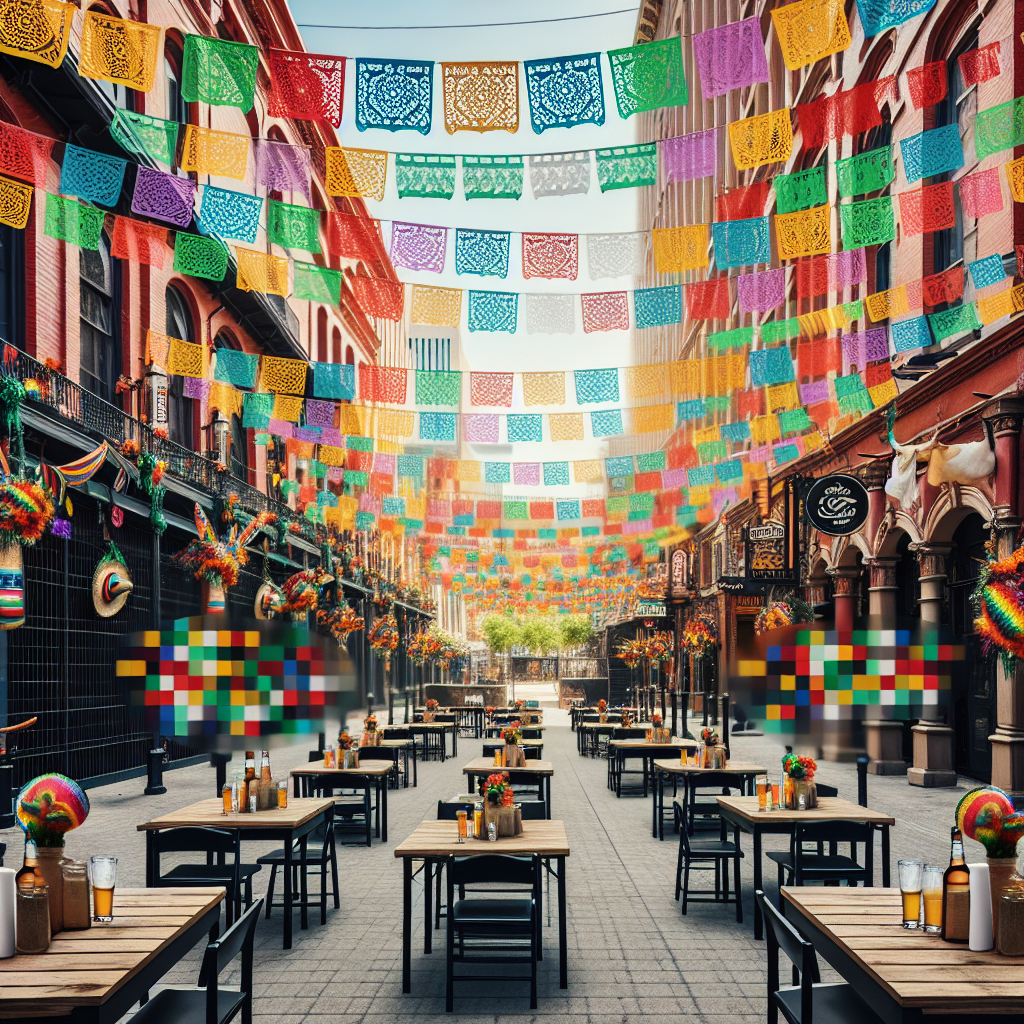 The Raleigh Tacos and Tequila Bar Crawl kicks off with vibrant Cinco de Mayo decorations along downtown streets.